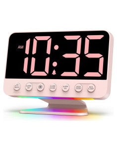 Reloj Despertador Digital Odokee Rosa Sakura con Luz Nocturna