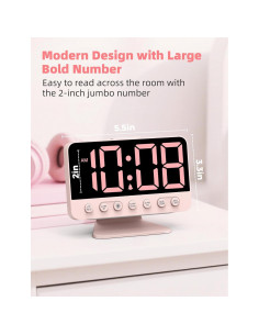Reloj Despertador Digital Odokee Rosa Sakura con Luz Nocturna 2