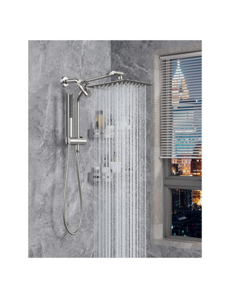 Cabezal de Ducha Veken 10" Cuadrado Niquelado con Ducha de Mano