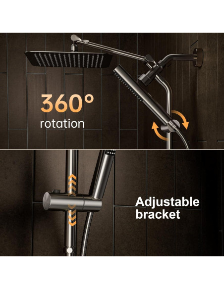 Cabezal de Ducha Veken 10" Cuadrado Niquelado con Ducha de Mano