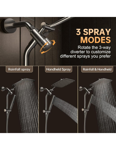 Cabezal de Ducha Veken 10" Cuadrado Niquelado con Ducha de Mano