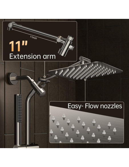 Cabezal de Ducha Veken 10" Cuadrado Niquelado con Ducha de Mano