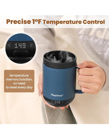 Taza de Café Inteligente Happiness 473ml Control Temperatura