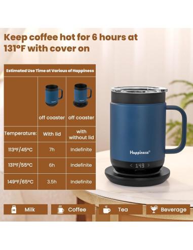 Taza de Café Inteligente Happiness 473ml Control Temperatura