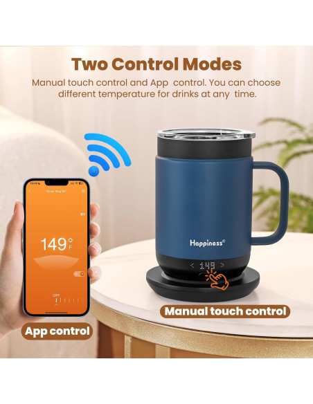 Taza de Café Inteligente Happiness 473ml Control Temperatura