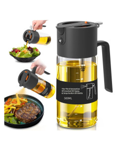 Rociador de Aceite de Oliva Costop 500ml Vidrio Negro 2 en 1