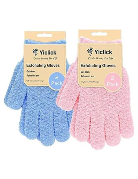 Guantes Exfoliantes Corporales Yiclick - 4 Piezas Azul
