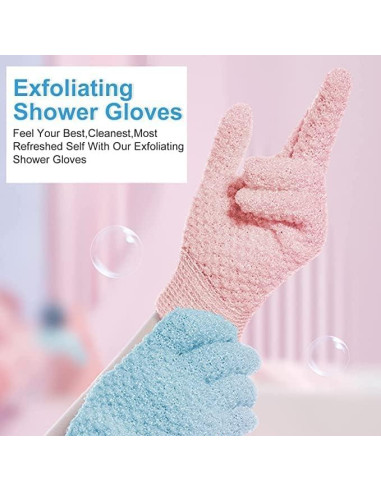 Guantes Exfoliantes Corporales Yiclick - 4 Piezas Azul