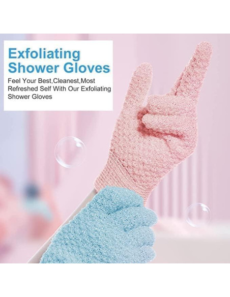 Guantes Exfoliantes Corporales Yiclick - 4 Piezas Azul