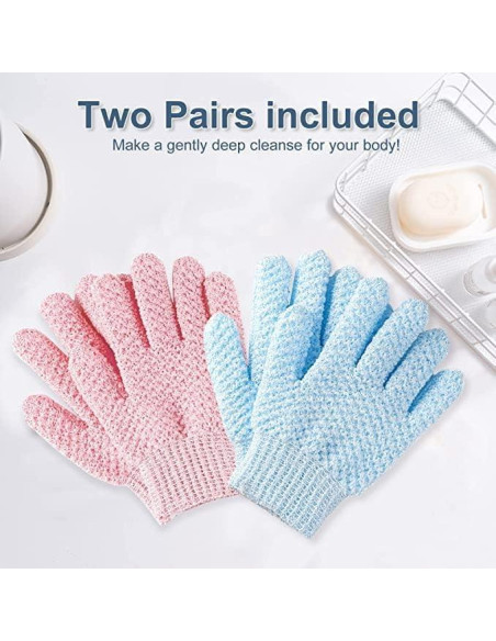 Guantes Exfoliantes Corporales Yiclick - 4 Piezas Azul