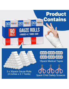 Rollos de Gasa AZEN 10.16 cm x 3.96 m - 90 Unidades 2