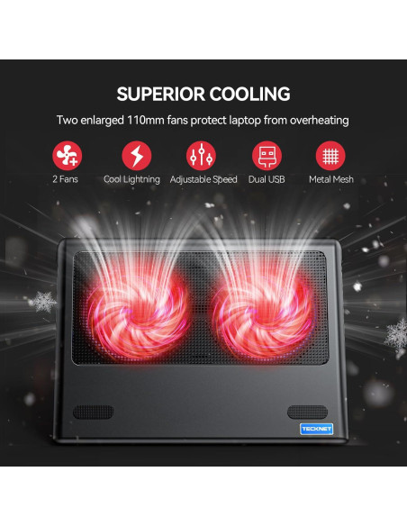 Base de Enfriamiento TECKNET para Laptop 12-16" Rojo