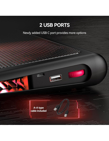 Base de Enfriamiento TECKNET para Laptop 12-16" Rojo