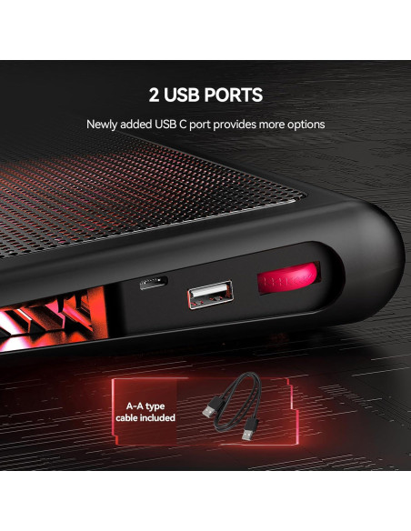 Base de Enfriamiento TECKNET para Laptop 12-16" Rojo