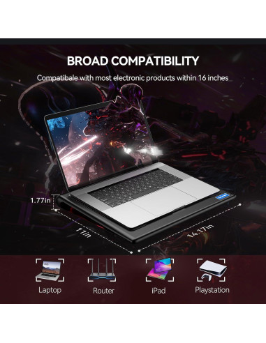 Base de Enfriamiento TECKNET para Laptop 12-16" Rojo