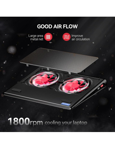 Base de Enfriamiento TECKNET para Laptop 12-16" Rojo