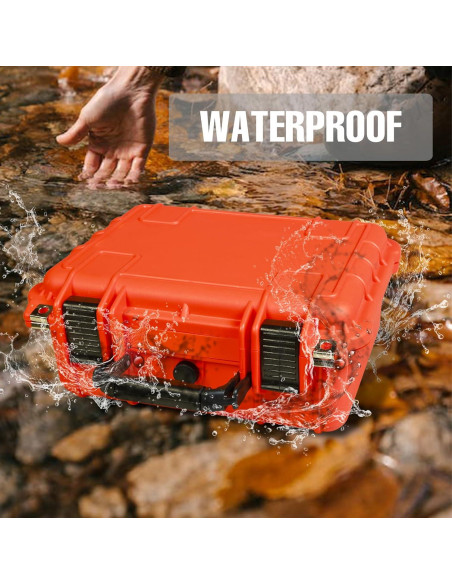 Funda Dura Impermeable para Cámara y Drones ASRTC3530-R Naranja