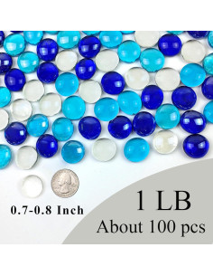 Canicas de Vidrio FANTIAN 100 Pcs Azul Mezclado 1.78-2.03 cm 2