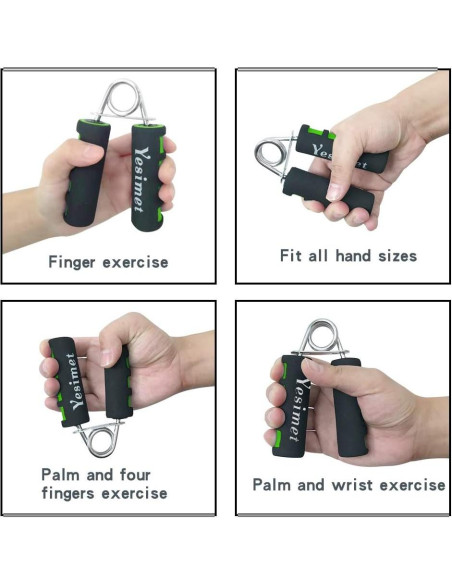 Juego de Fortalecedores de Agarre YESIMET - 2 Unidades Verde