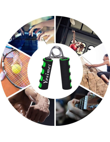 Juego de Fortalecedores de Agarre YESIMET - 2 Unidades Verde