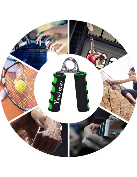 Juego de Fortalecedores de Agarre YESIMET - 2 Unidades Verde