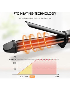 Plancha de Rizar Nicebay DW-6010A Cerámica 1" 221C Oro Rosa 2
