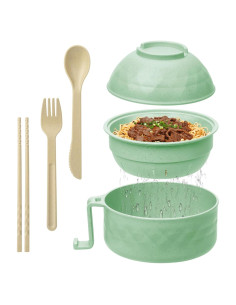 Juego de Tazones de Ramen MUUBOOX 32oz Verde Microondas