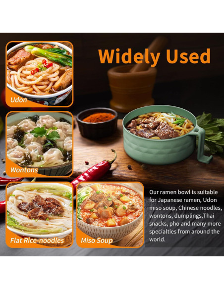 Juego de Tazones de Ramen MUUBOOX 32oz Verde Microondas