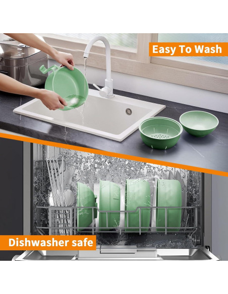 Juego de Tazones de Ramen MUUBOOX 32oz Verde Microondas