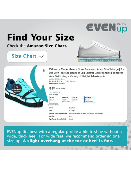 EVENup Equilibrador de Zapatos Auténtico Talla XXX-Pequeña