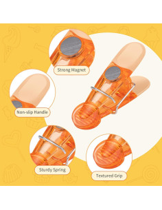 Clips Magnéticos para Alimentos VNDUEEY - Paquete de 12 Naranja 2
