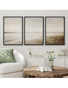 Conjunto de Arte de Pared Wall26 Lienzo Acuarela Playa 16x24cm 2