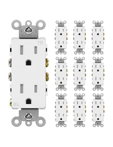 Receptáculo de Pared Decorador BESTTEN 15A Blanco - Paquete de 10