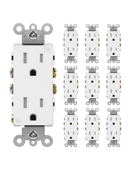 Receptáculo de Pared Decorador BESTTEN 15A Blanco - Paquete de 10