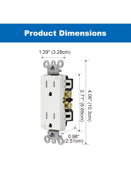 Receptáculo de Pared Decorador BESTTEN 15A Blanco - Paquete de 10