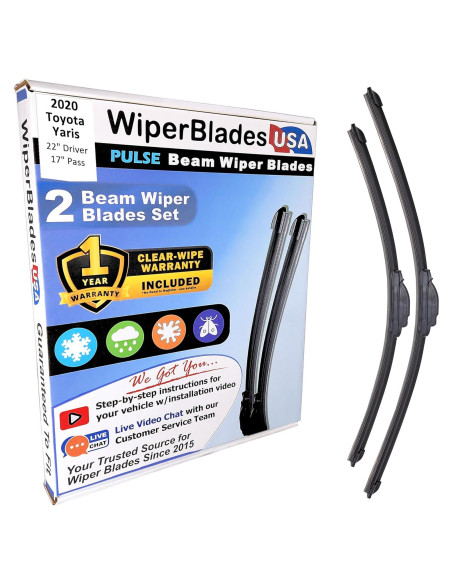 Juego de Limpiaparabrisas WiperBladesUSA para Toyota Yaris 2020