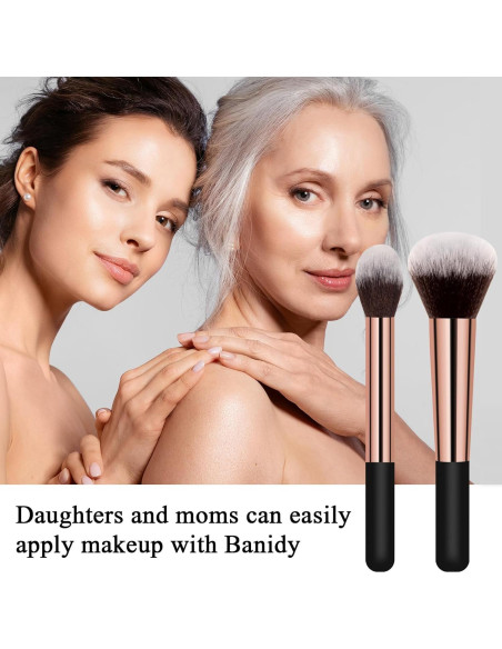 Juego de Brochas de Maquillaje Banidy - Polvo, Iluminador y Rubor