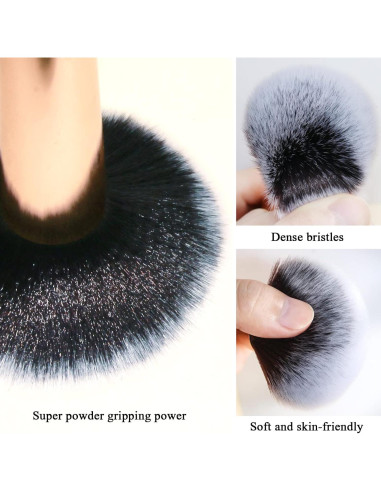 Juego de Brochas de Maquillaje Banidy - Polvo, Iluminador y Rubor