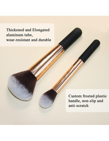 Juego de Brochas de Maquillaje Banidy - Polvo, Iluminador y Rubor