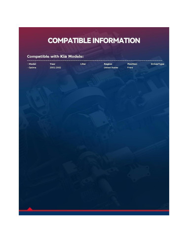 Kit de Freno Frontal KAX 31309+D485 para Kia Optima 2001-2002