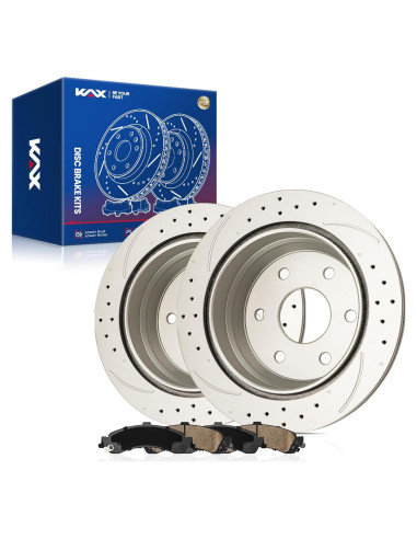 KAX Kit de Freno Trasero 55066+D834 Discos y Pastillas Cerámicas