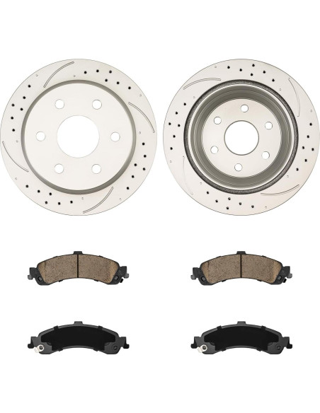 KAX Kit de Freno Trasero 55066+D834 Discos y Pastillas Cerámicas