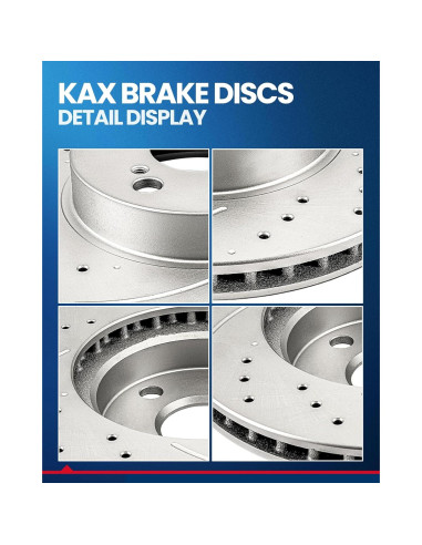 KAX Kit de Freno Trasero 55066+D834 Discos y Pastillas Cerámicas