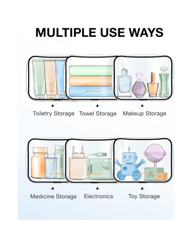 Bolsa de Aseo Transparente BAGSMART 2 Piezas TSA 20.8x15.2cm