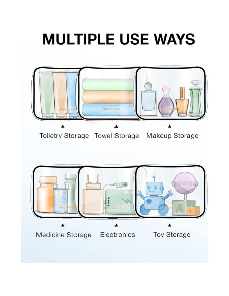 Bolsa de Aseo Transparente BAGSMART 2 Piezas TSA 20.8x15.2cm