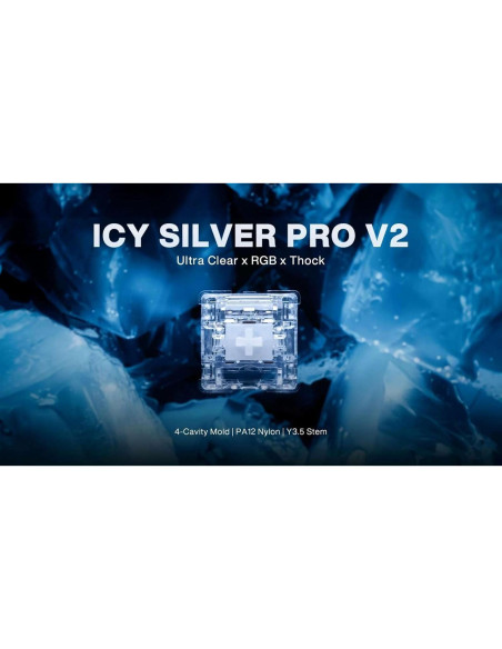 Interruptores Mecánicos Icy Silver Pro V2 Lineales PA12 RGB