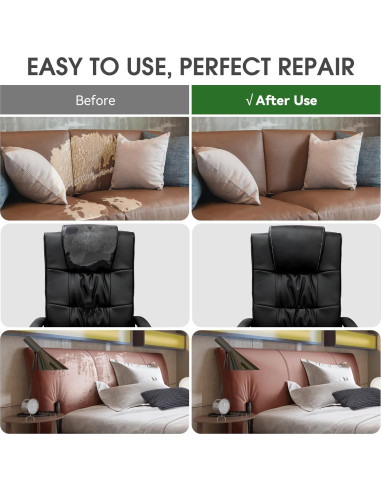 Parche de Reparación de Cuero Luevita 43x305 cm Autoadhesivo Gris