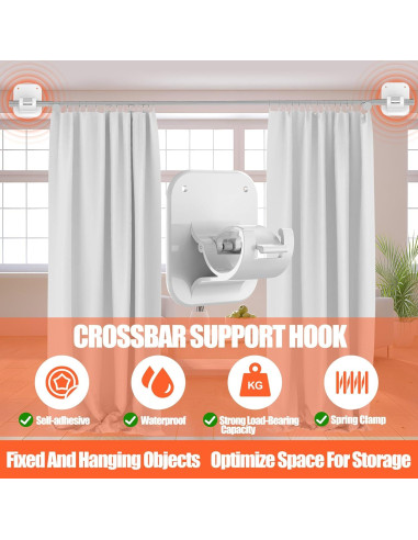 Soportes para Varillas de Cortina Autoadhesivos JHCJHC - 4 Piezas