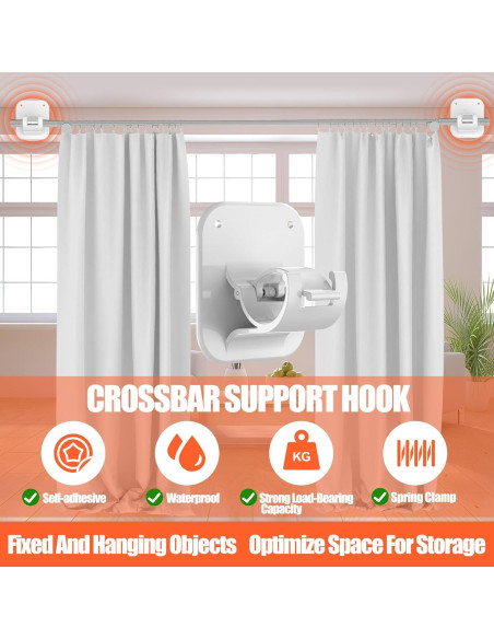 Soportes para Varillas de Cortina Autoadhesivos JHCJHC - 4 Piezas