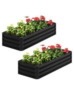 Cama de Jardín Elevada Galvanizada Nedenyou 1.22x0.61m 2PCS